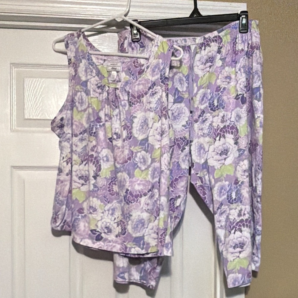 Carole Hochman Heavenly Soft Sleepwear Floral Pajama Set Women's 1X PLUS SIZE - Picture 2 of 8